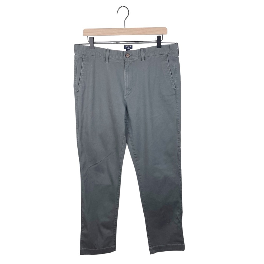 J. Crew Men's Straight Fit Flex Chino Pants Size W34 L34 Grey Cotton H3186